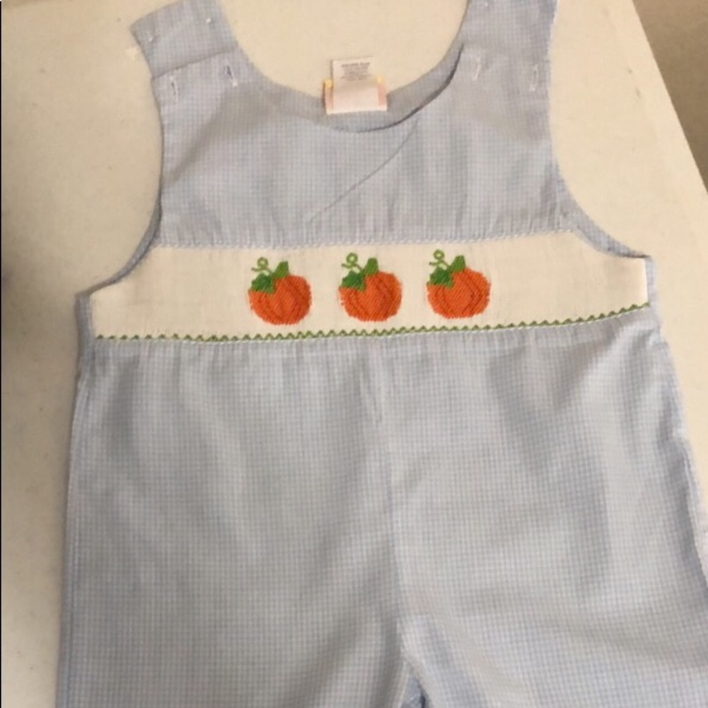 Smocked Auctions Classic Whimsey Pumpkin Longall